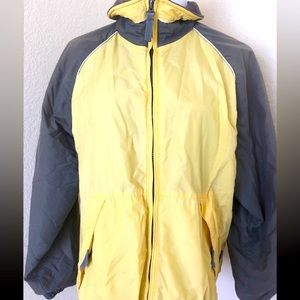 Boy's jacket two tone gray yellow & fleece lined